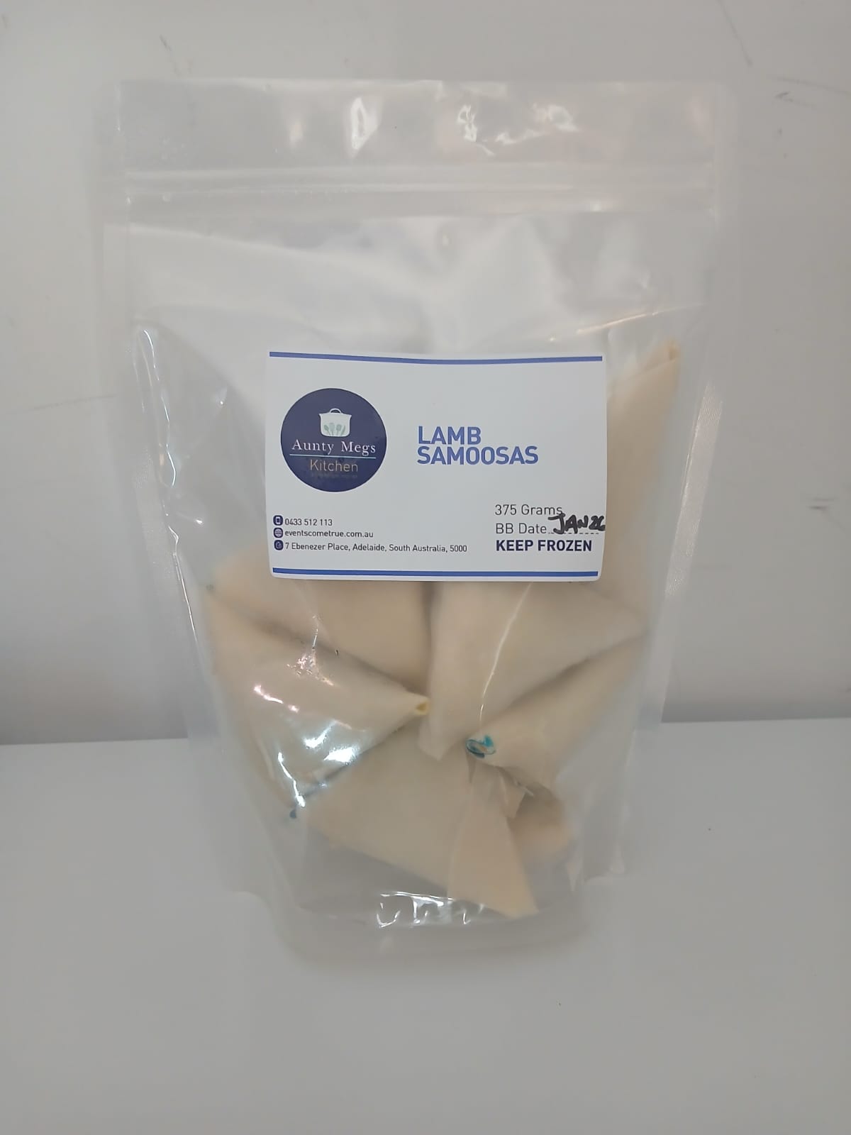 Aunty Meg's (Lamb) Samoosas 12 pack ***Only available via click & collect/local delivery within 10km's***
