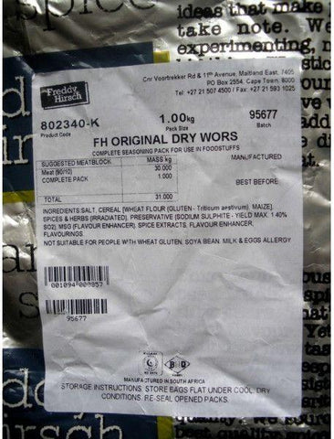 Freddy Hirsch Drywors Original Spice 1kg