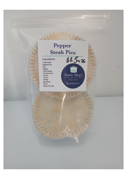 Aunty Meg's Pies - Pepper Steak (2 pack) ***Only available via click & collect/local delivery within 10km's***