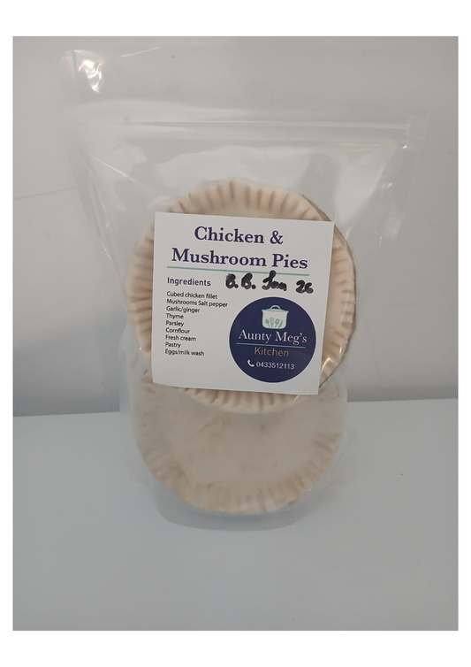 Aunty Meg's Pies - Chicken And Mushroom (2 pack) ***Only available via click & collect/local delivery within 10km's***