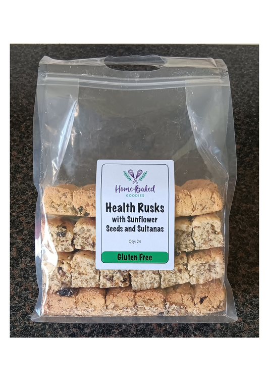 Homebaked Goodies GLUTEN FREE Health Rusks with sunflower seeds & sultanas - 24 piece