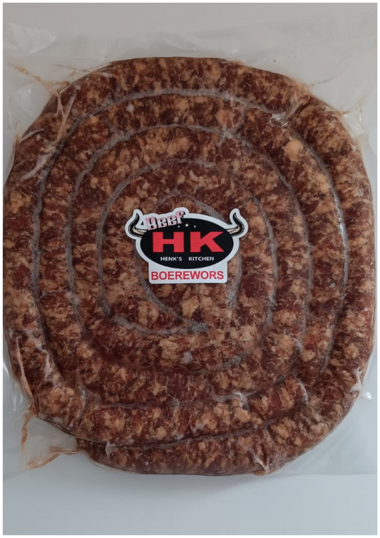 Henk's Kitchen Boerewors - BEEF ONLY ***Only available via click & collect/local delivery within 10km's***