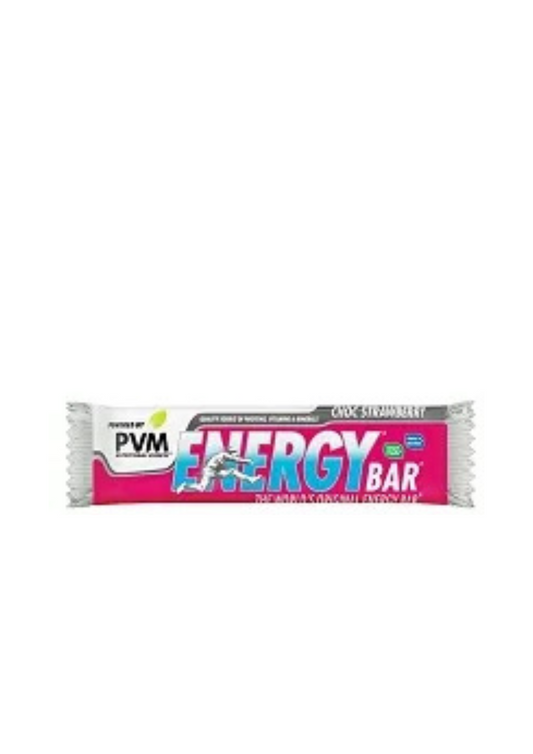 PVM Energy Bar Choc Strawberry 45g